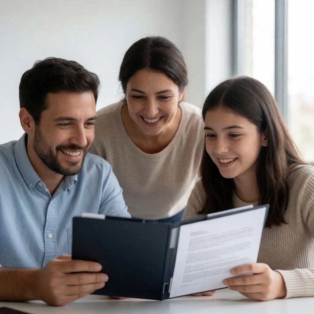 Familia argentina en proceso de solicitud de visa grupal