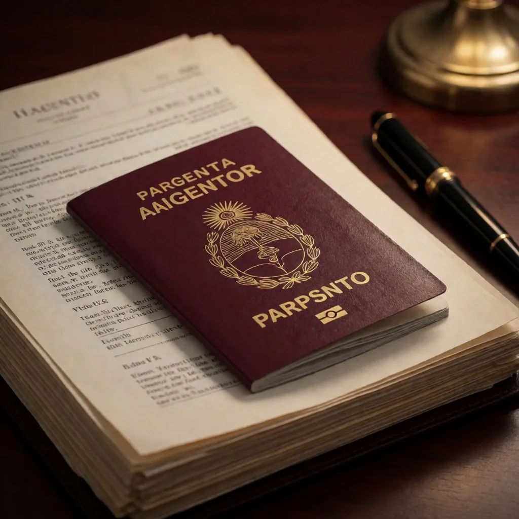 Documentación de visa sobre escritorio